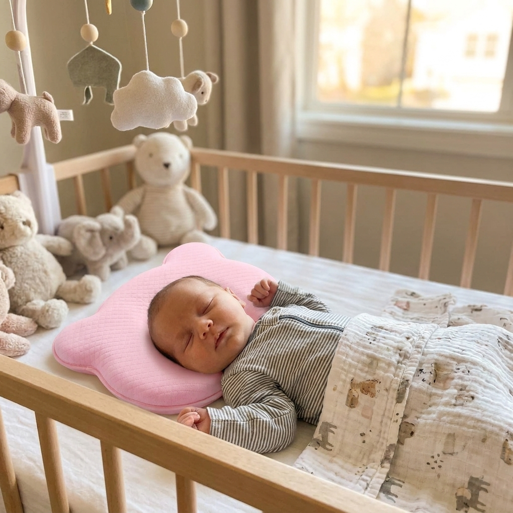 Ergonomic Baby Head Support Pillow lifestyle