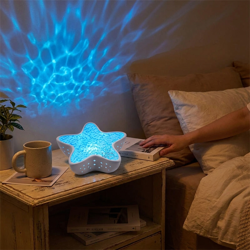 Starfish Ocean Wave Night Light Projector lifestyle