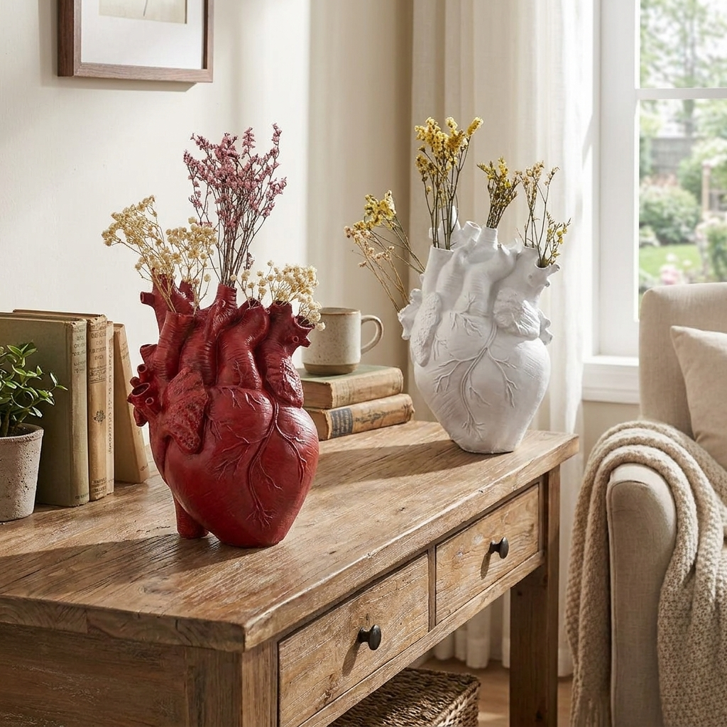 Bamboo & Wood Heart-Shaped Vase lifestyle