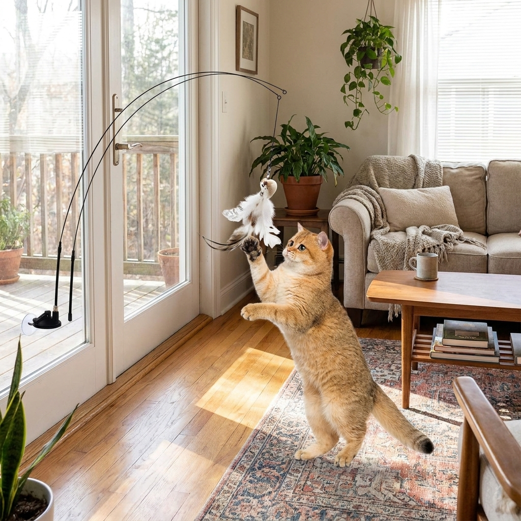 Bird Simulation Interactive Cat Toy Set lifestyle