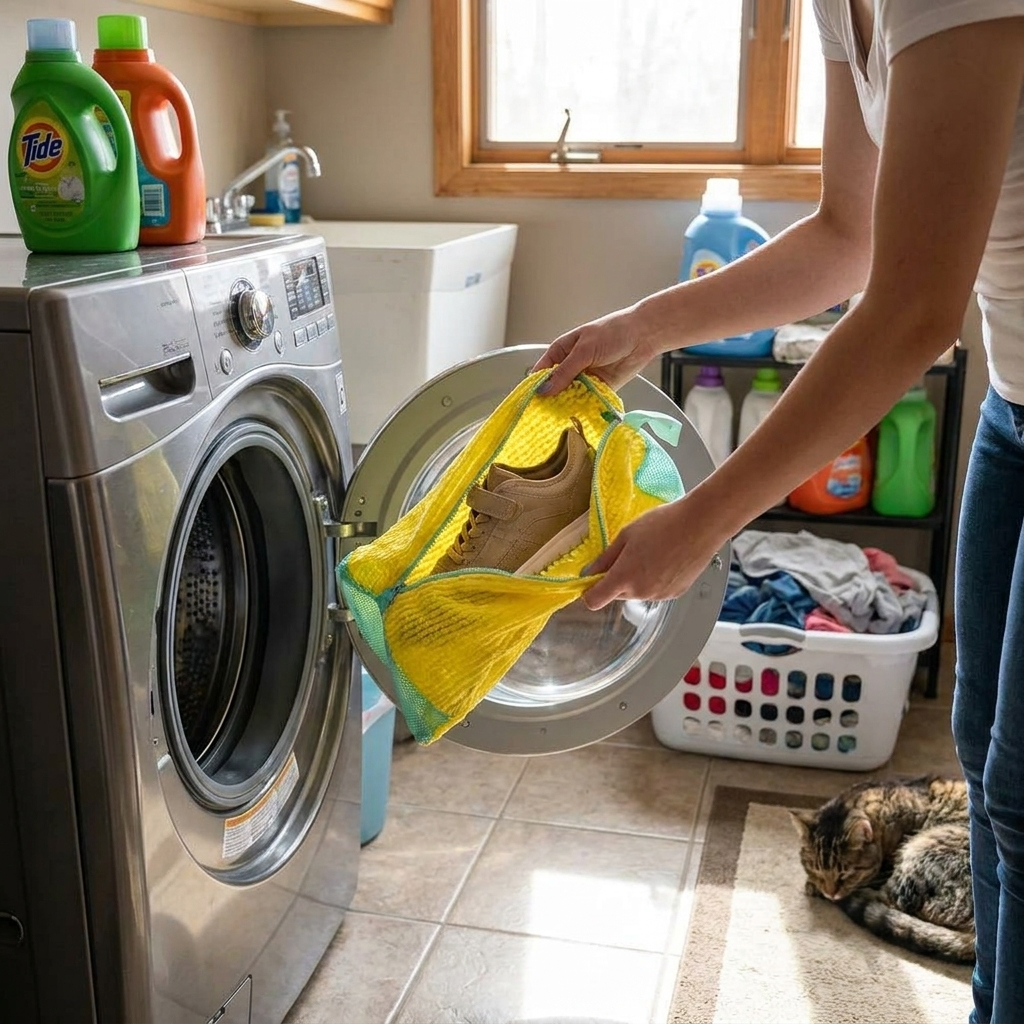 Shoe Wash Bag for Washing Machine lifestyle