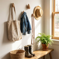 Beech Wood Water-Drop Wall Coat Hook lifestyle