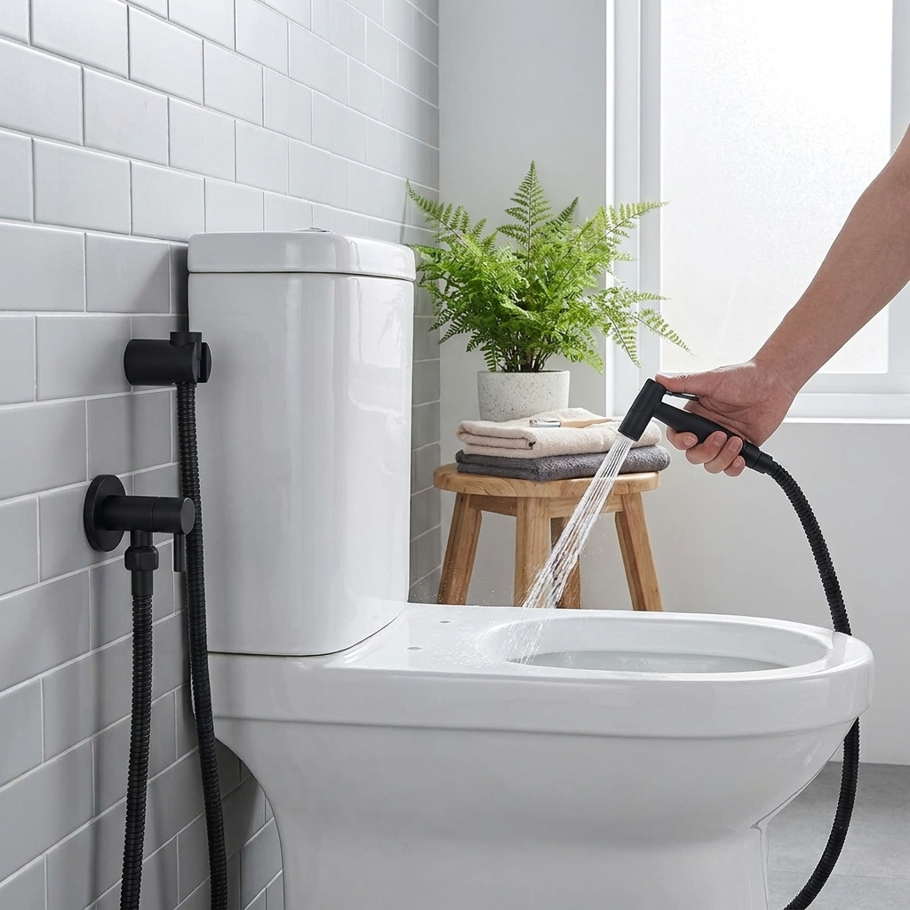 Stainless Steel Handheld Bidet Sprayer lifestyle