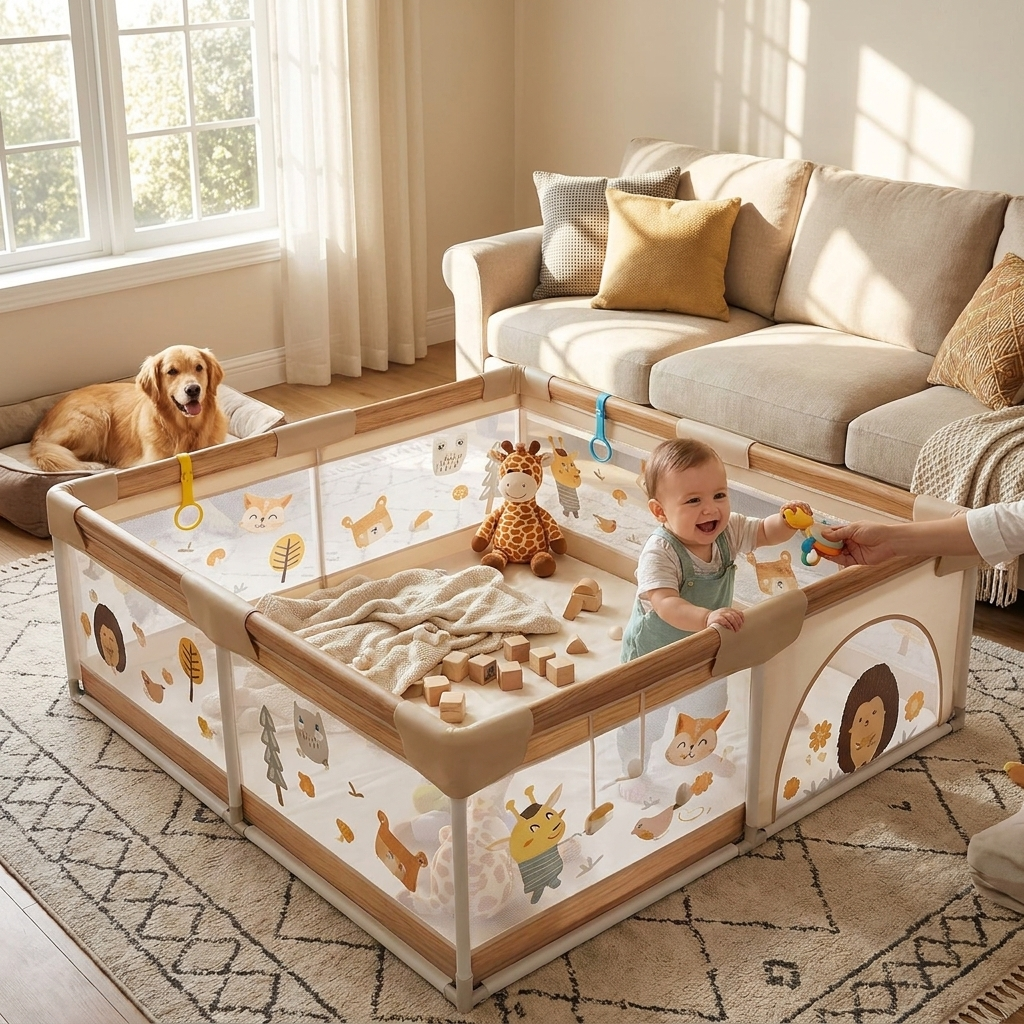 Portable Foldable Baby Playpen lifestyle