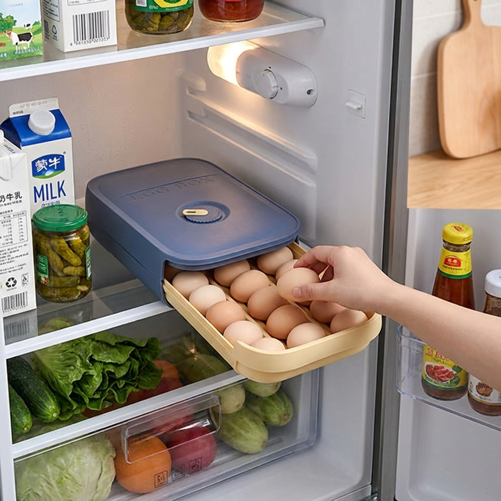Stackable Refrigerator Egg Storage Box lifestyle