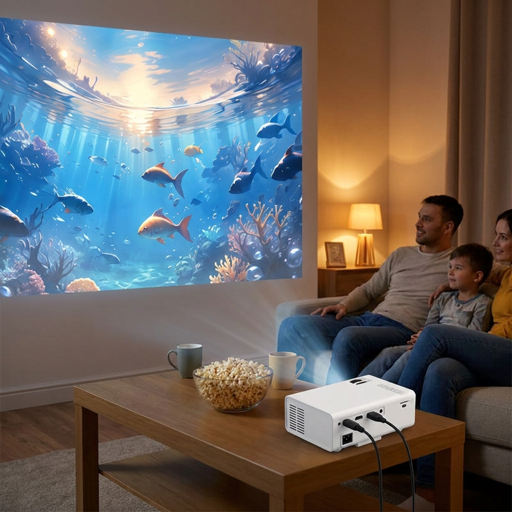Portable HD 720P Mini Projector lifestyle