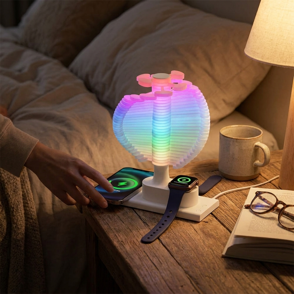 Spiral Tree Lamp with Wireless Charger lifestyle