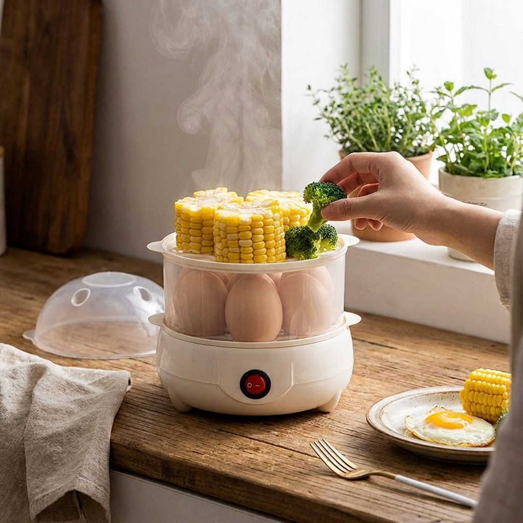 Double-Layer Electric Egg Cooker lifestyle