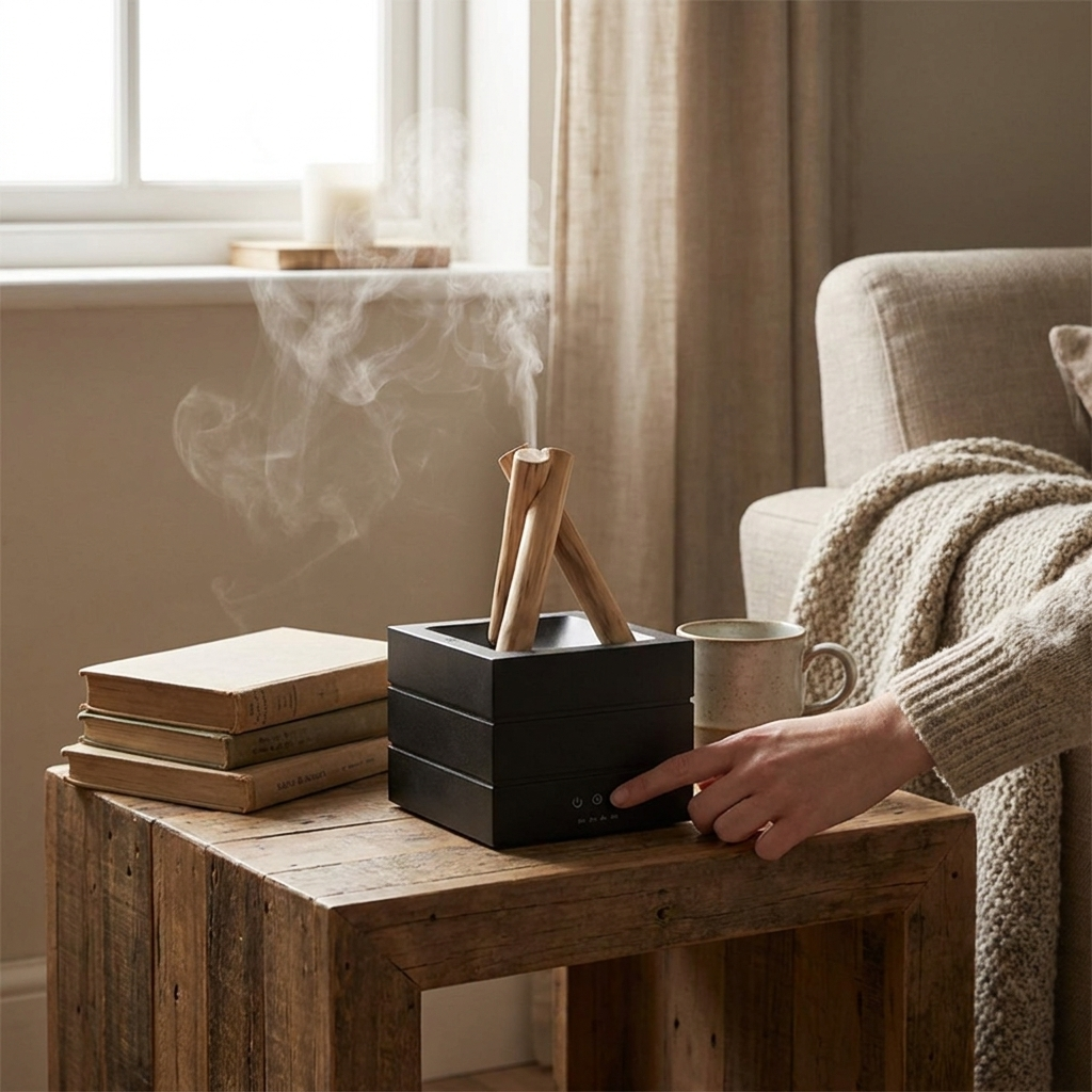 Realistic Flame Aroma Diffuser Humidifier lifestyle