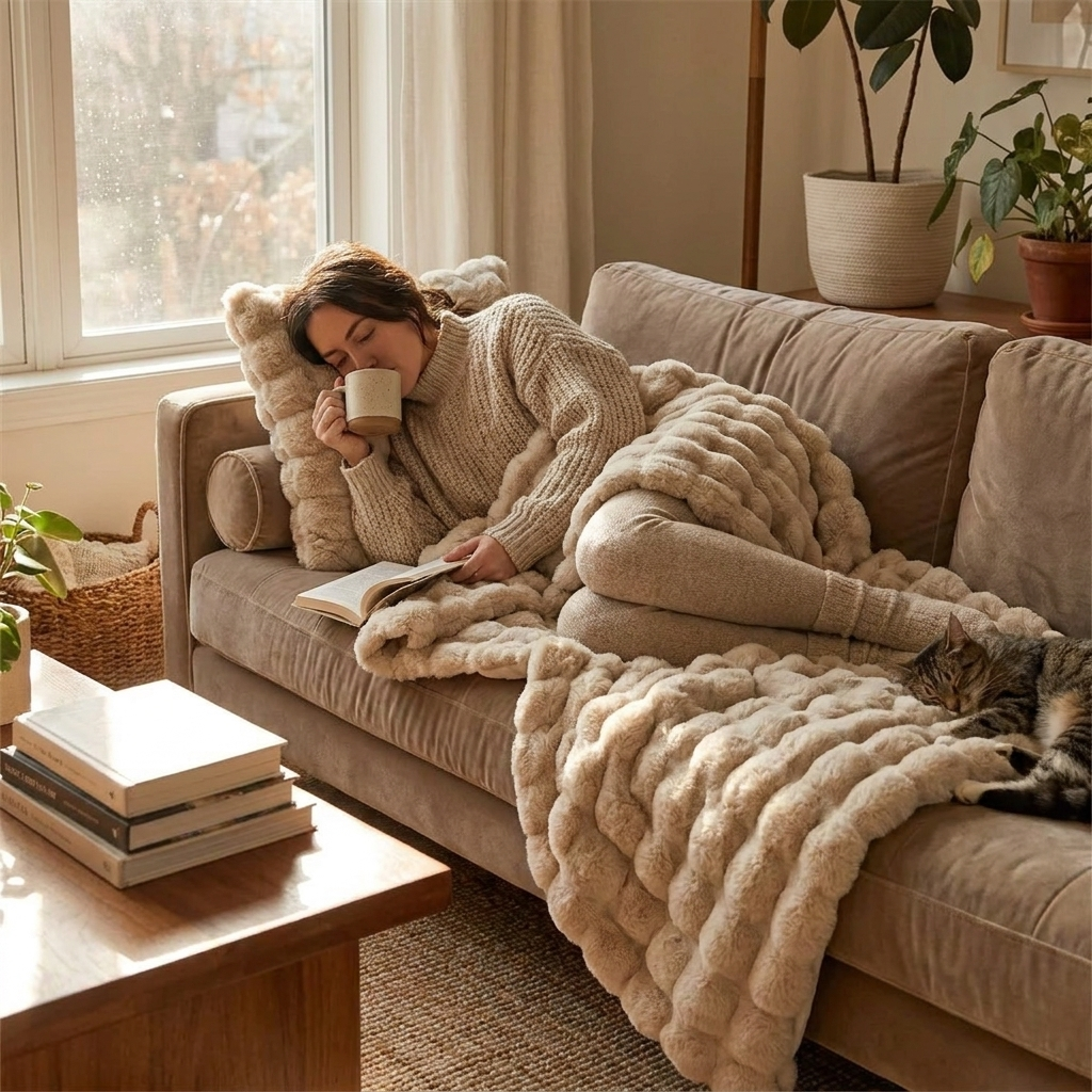 Soft Multi-Season Throw Blanket lifestyle