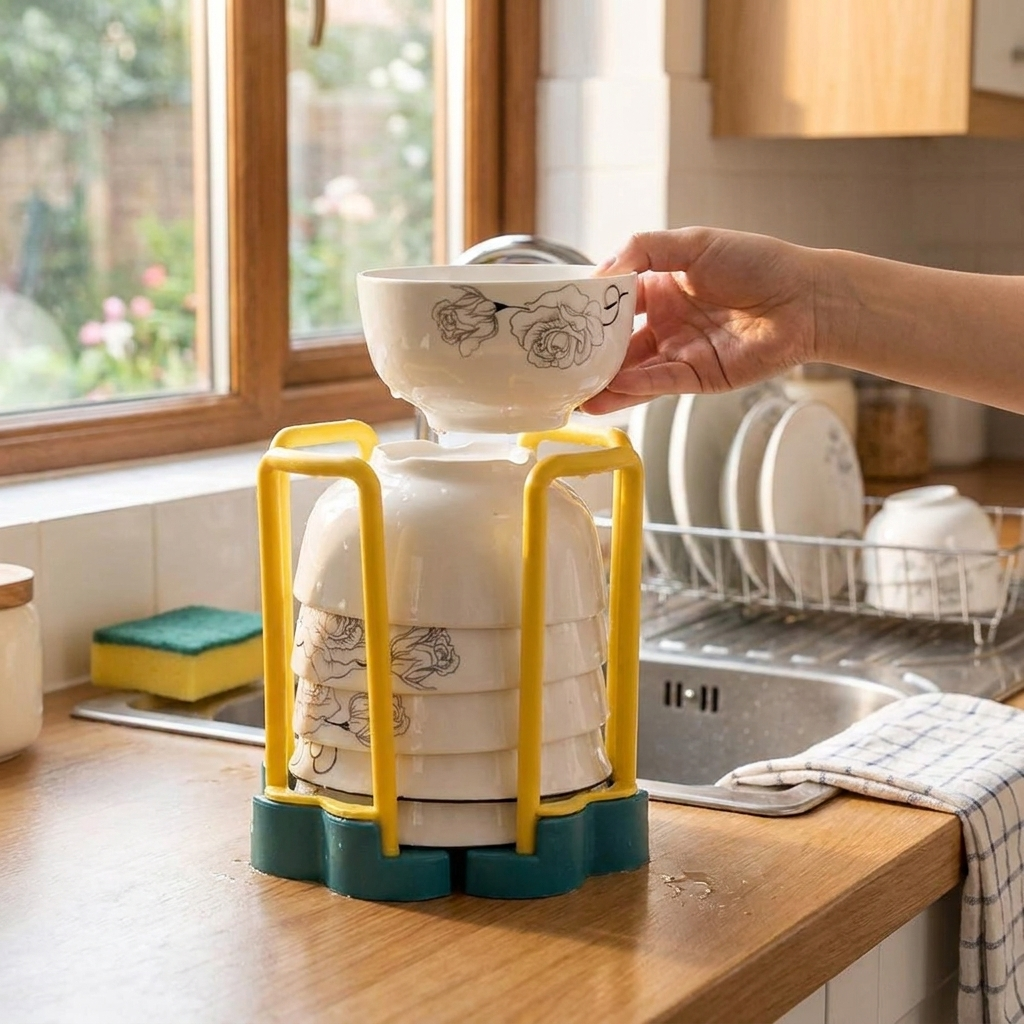 Adjustable Bowl Drain Rack lifestyle