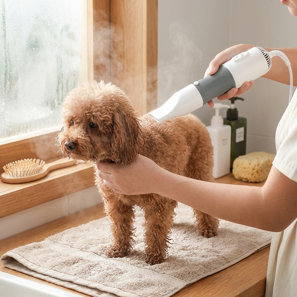3-in-1 Dog Hair Dryer & Grooming Brush lifestyle