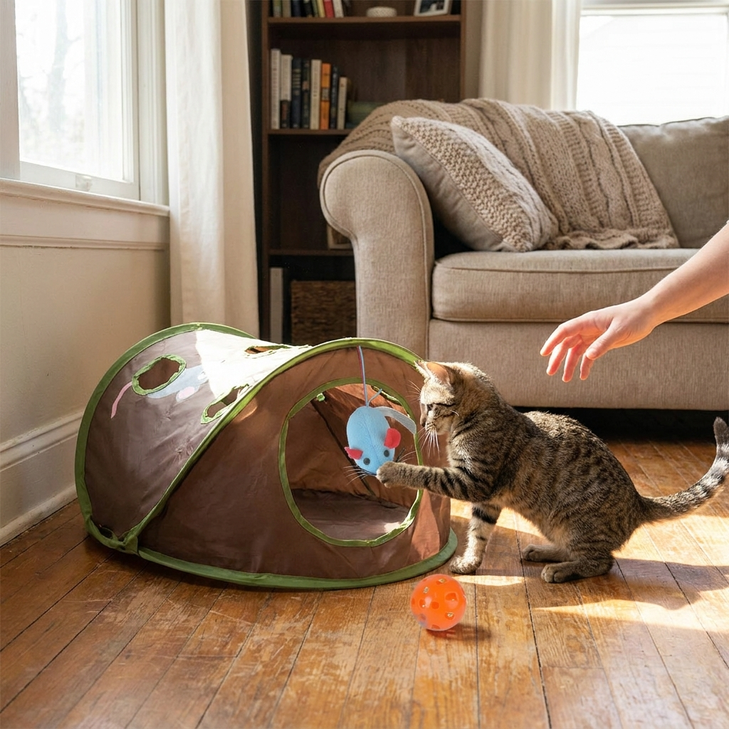 9-Hole Tunnel Cat Mice Game lifestyle