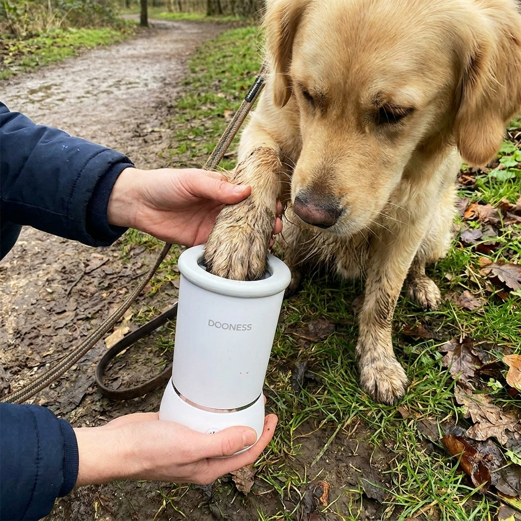 Automatic Electric Dog Paw Cleaner lifestyle