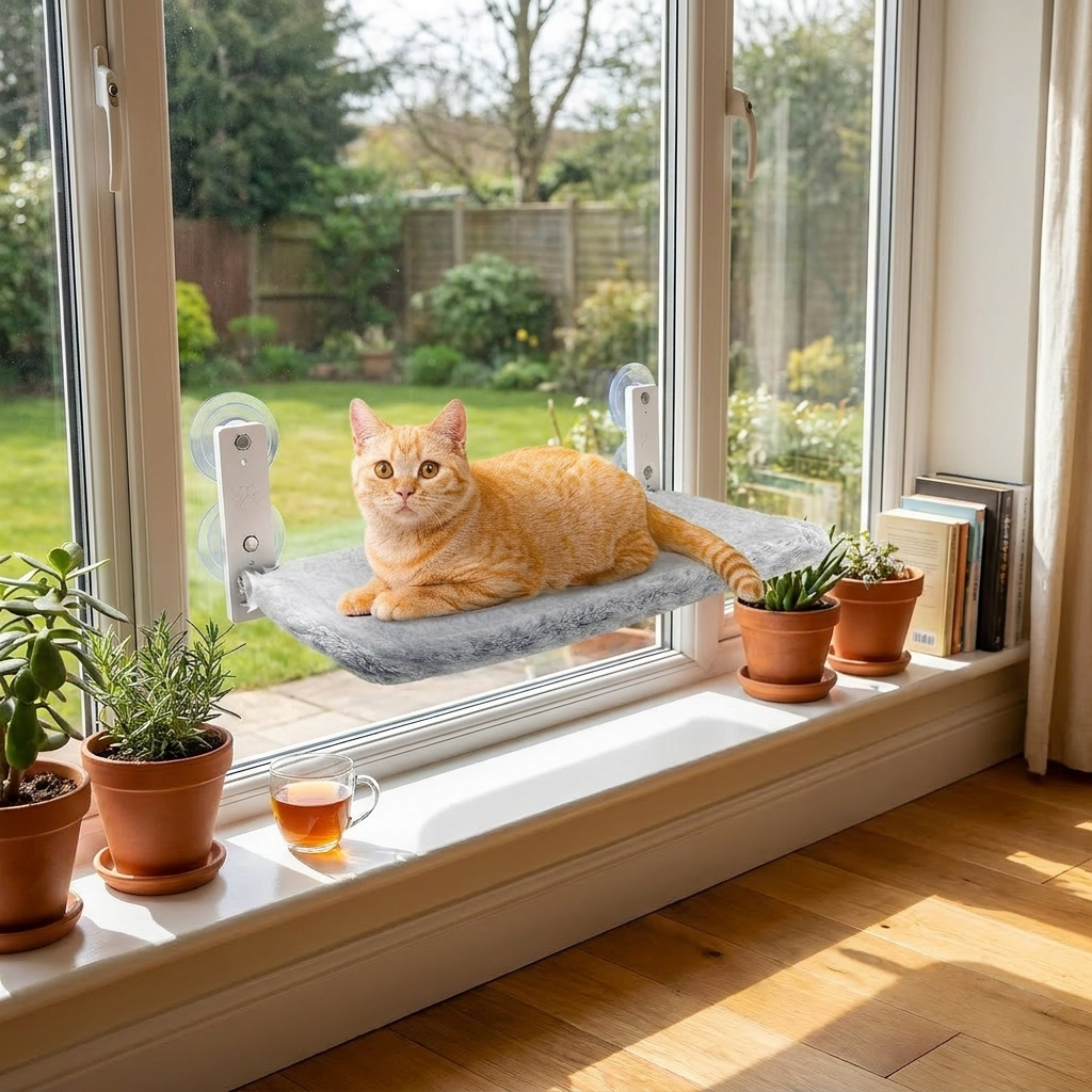 Cat Hammock Window Perch lifestyle