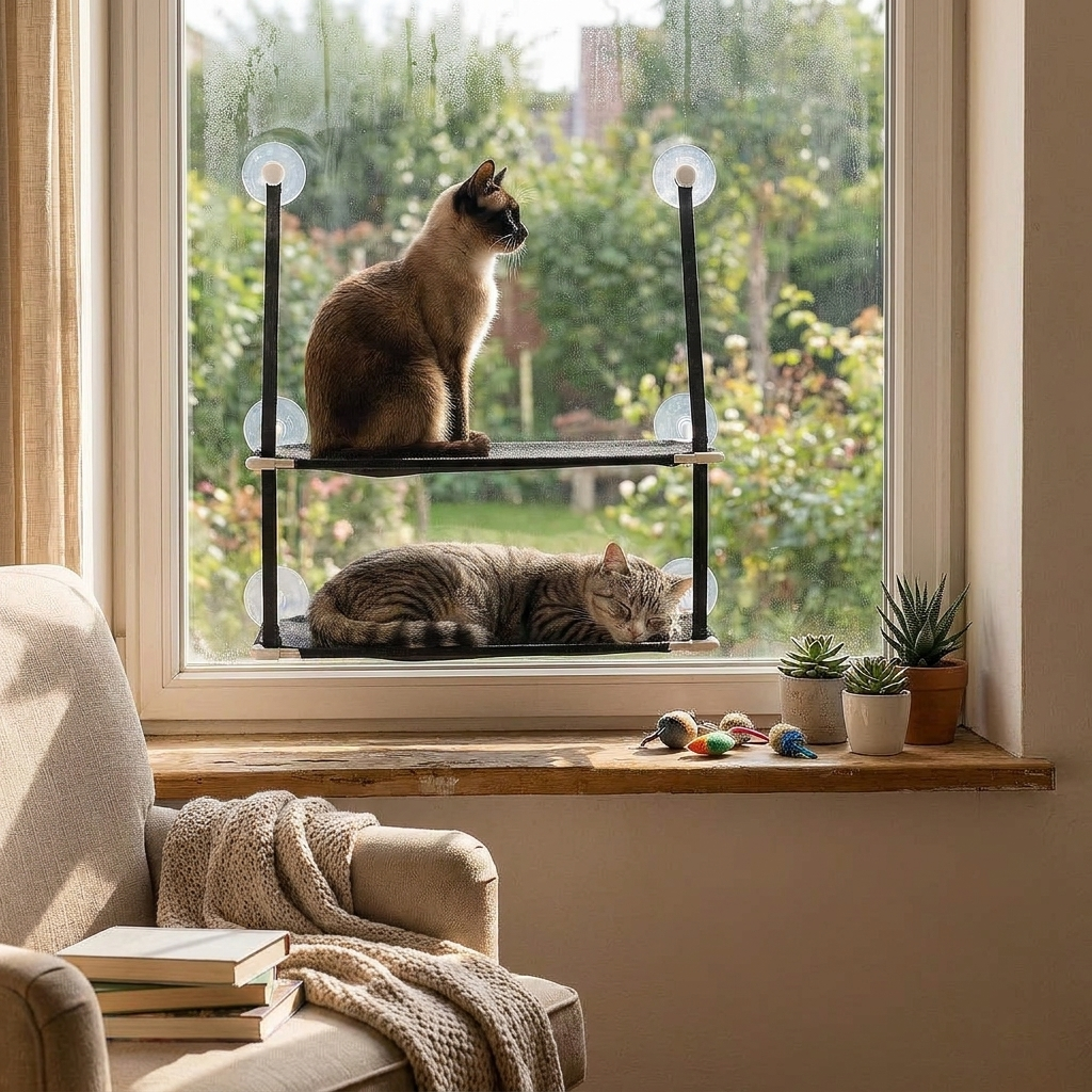 Cat Window Perch Hammock lifestyle