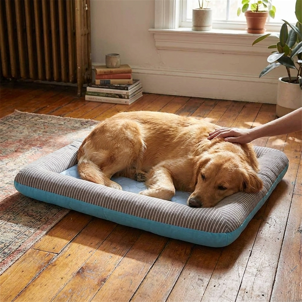 Ice Silk Cooling Dog Bed lifestyle