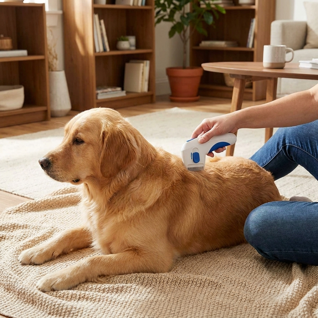 Electric Flea & Tick Comb for Pets lifestyle
