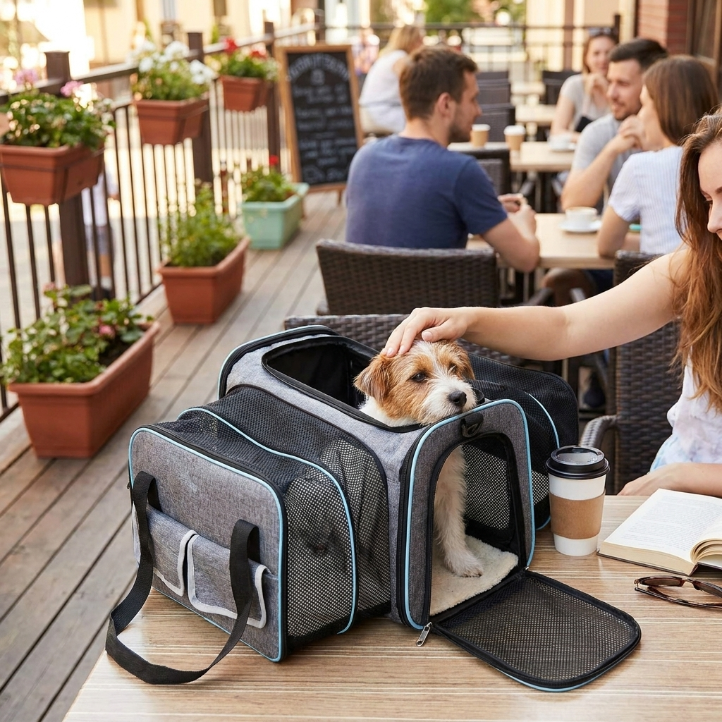 Foldable Pet Carrier Bag lifestyle