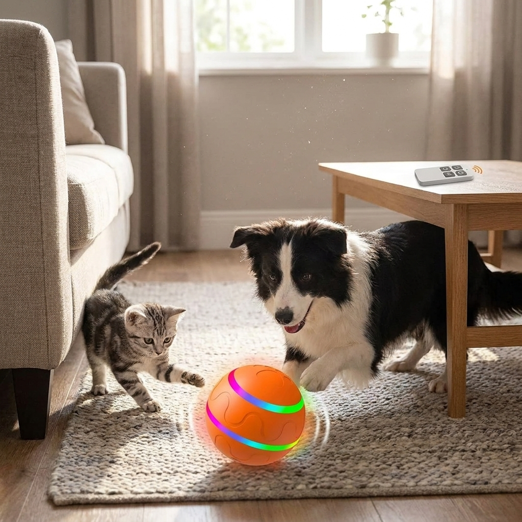Interactive Remote Control Dog Ball Toy lifestyle
