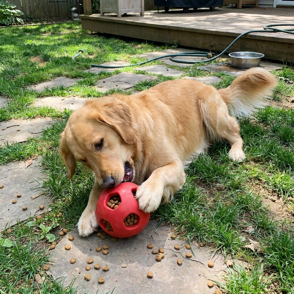 Interactive Treat-Dispensing Rubber Ball lifestyle