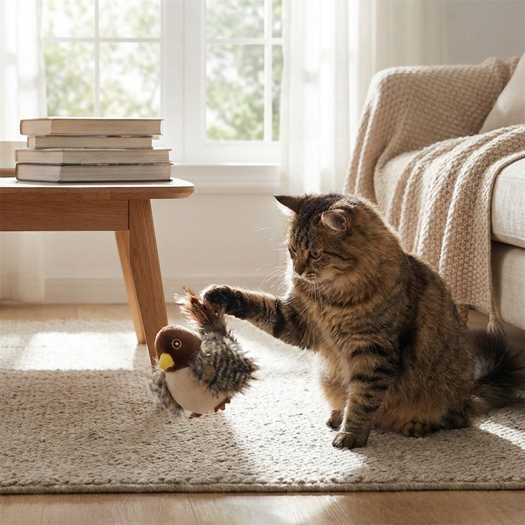 Flapping Sound Bird Cat Toy lifestyle