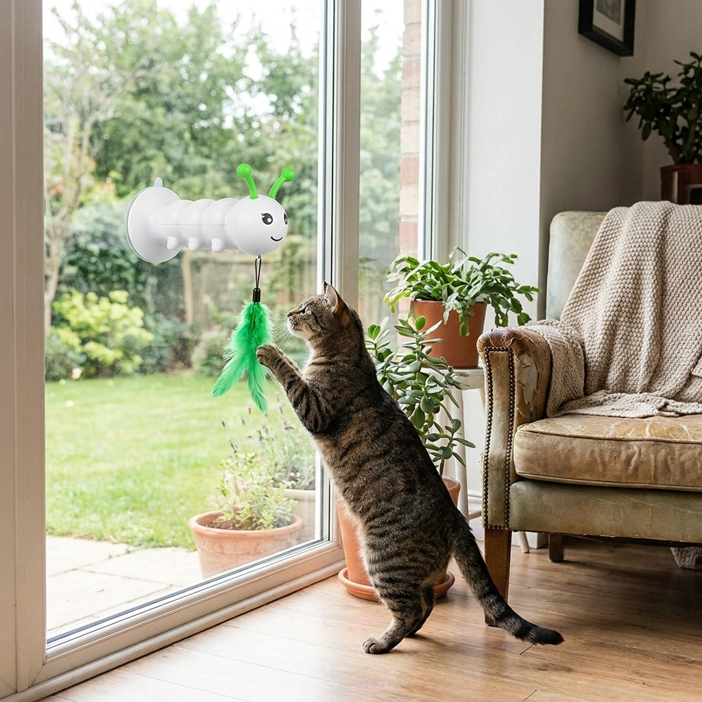 Pop-Up Worm Pole Interactive Cat Toy lifestyle