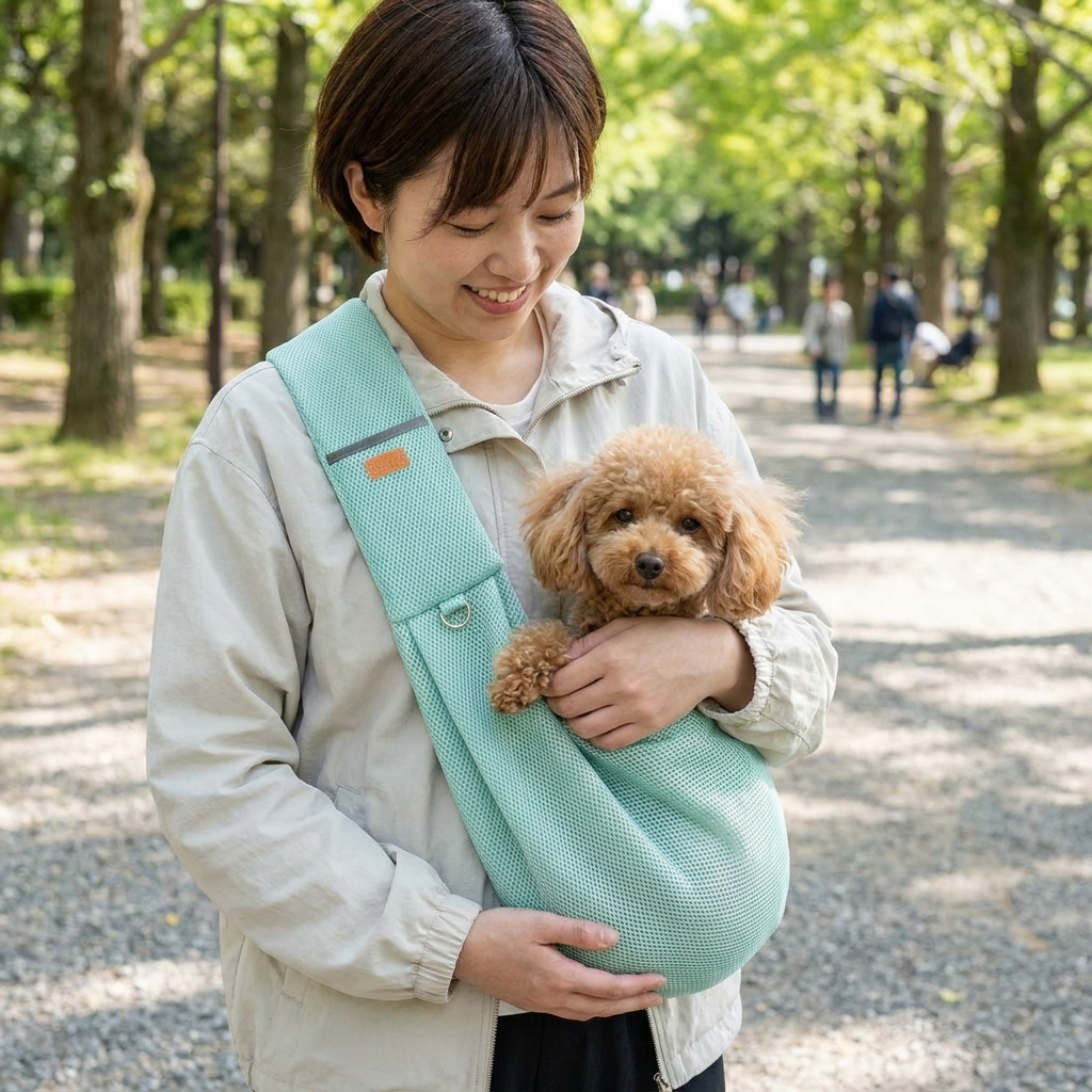 Breathable Crossbody Dog Sling Carrier Bag lifestyle