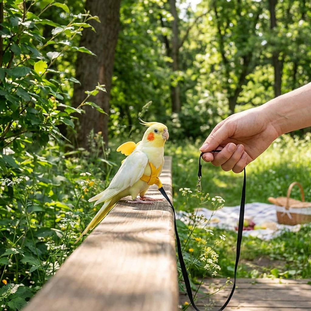 Parrot Bird Harness with Leash lifestyle