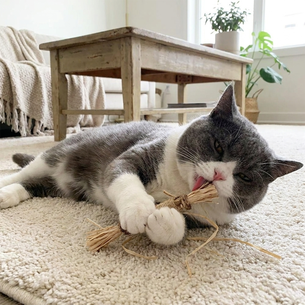 Natural Silvervine Cat Chew Toy lifestyle