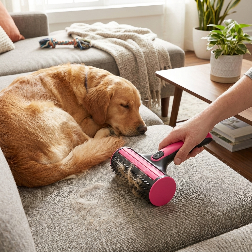 Pet Deshedding and Hair Removal Brush lifestyle