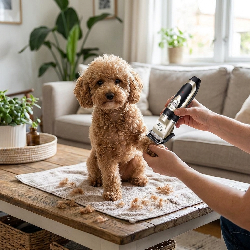 Silent Fur Trimmer Set For Dogs lifestyle