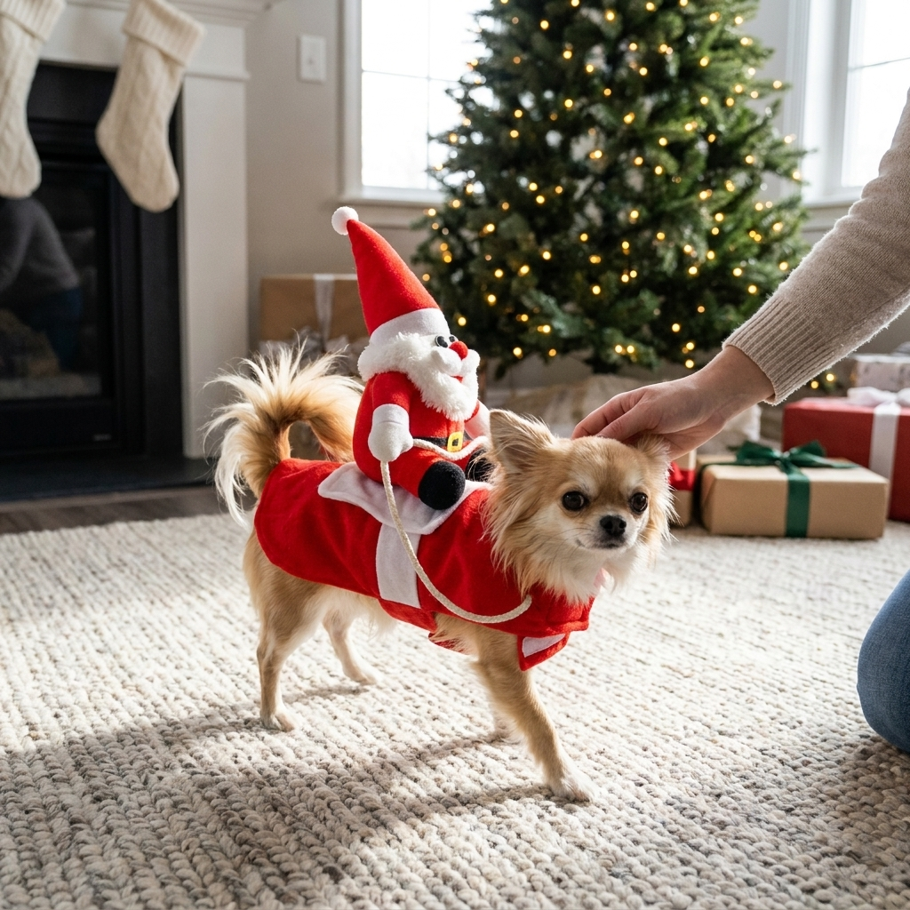 Santa Riding Dog Christmas Costume lifestyle