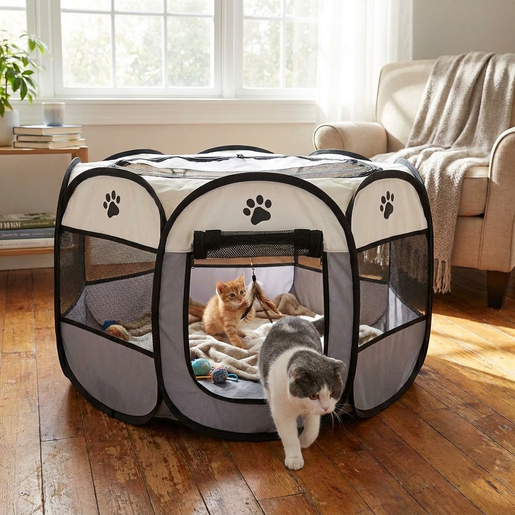 Indoor & Outdoor Cat & Small Dog Tent lifestyle
