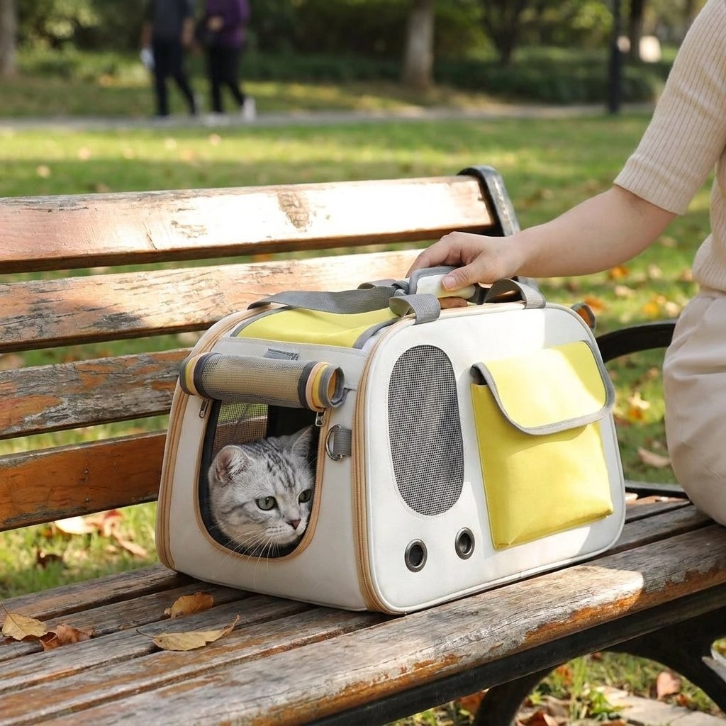 Travel Pet Carrier for Cats & Small Dogs lifestyle
