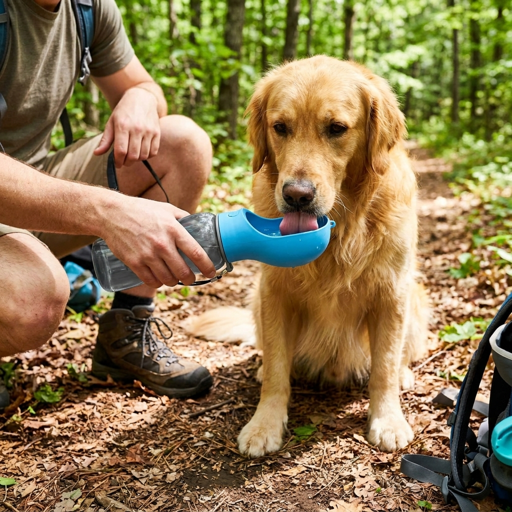 Foldable Dog Travel Water Bottle lifestyle