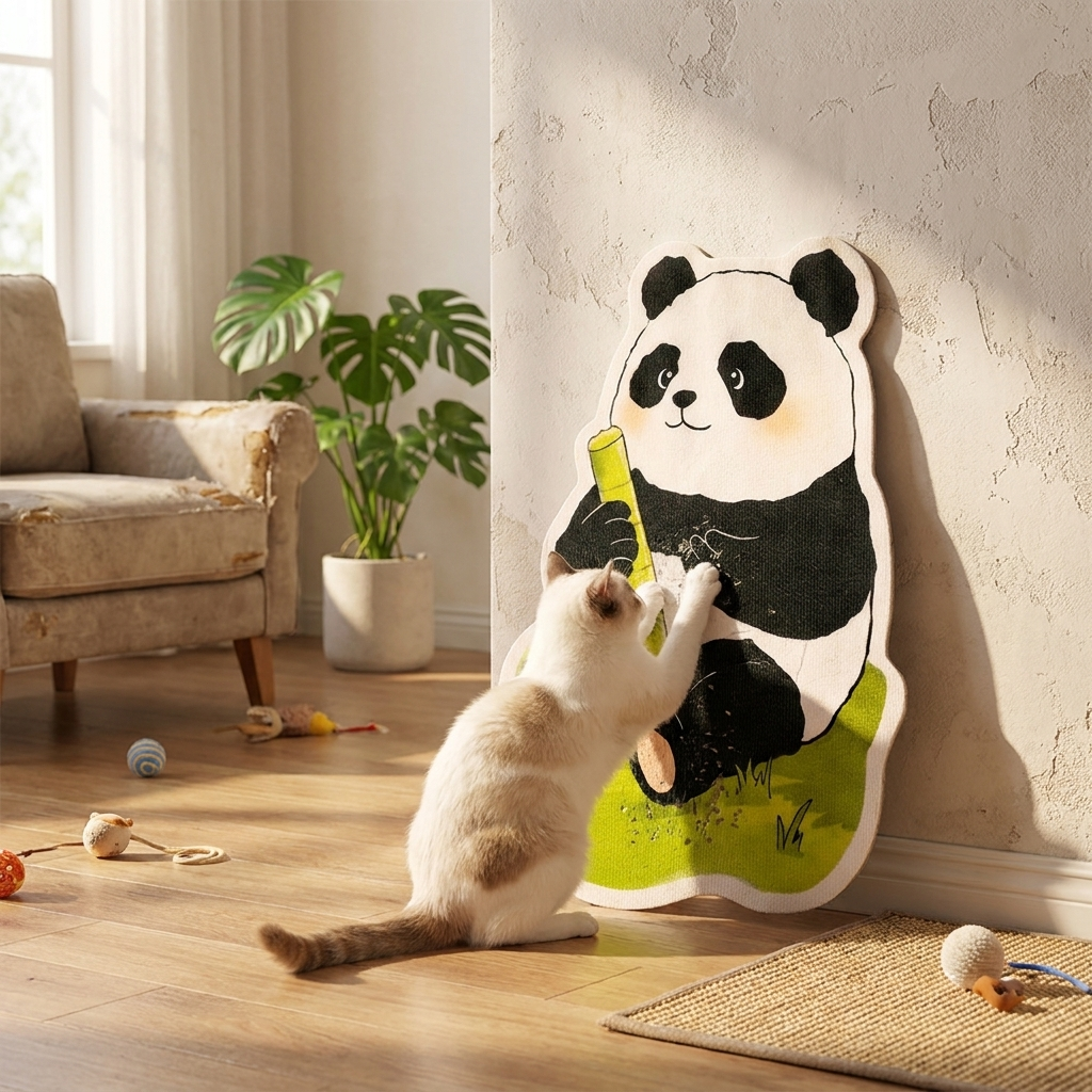 Wall-Mounted Cat Scratching Post lifestyle