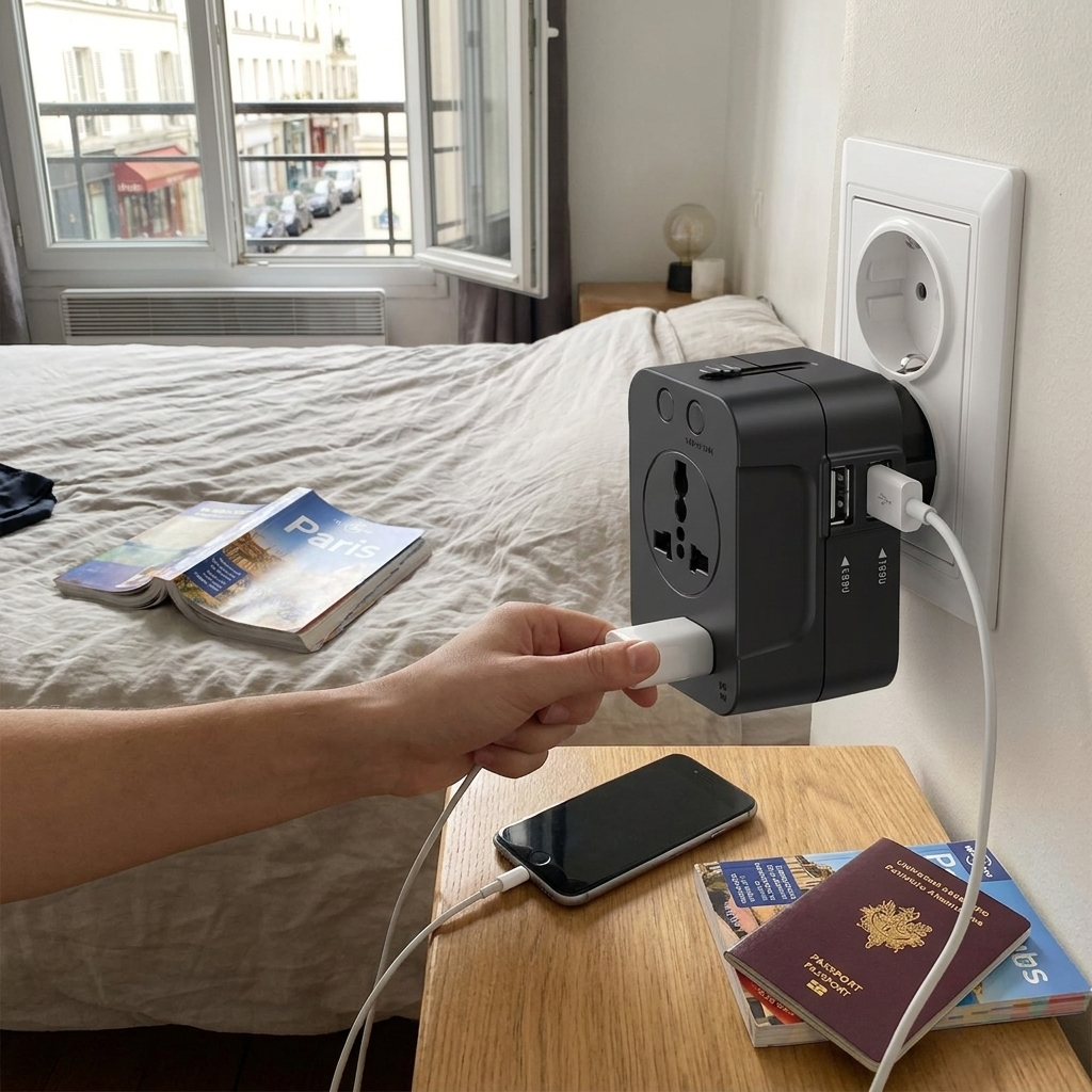 Worldwide Travel Adapter with Dual USB lifestyle