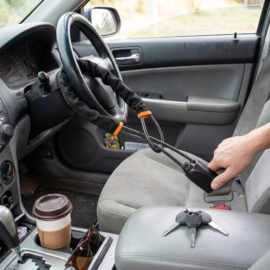 Anti-Theft Car Steering Wheel Lock lifestyle