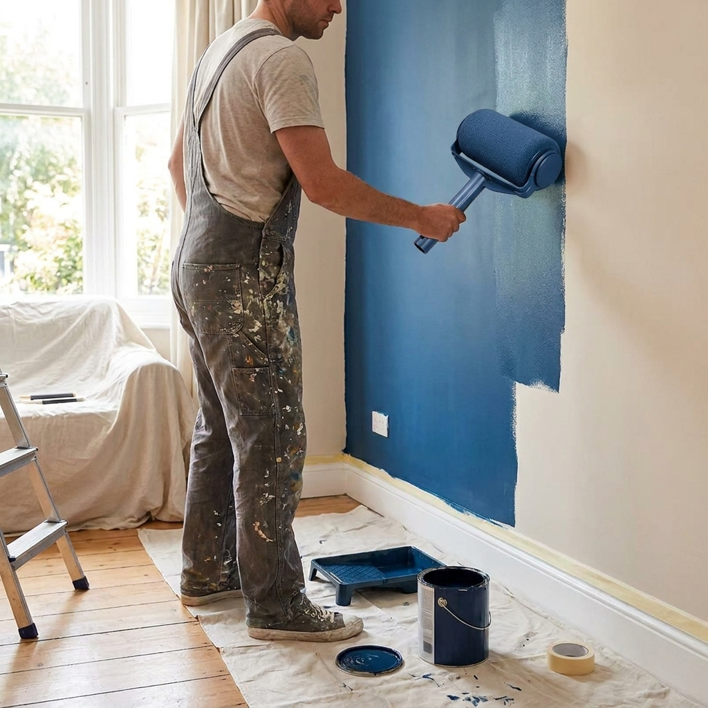 Self priming Paint Brush Roller lifestyle
