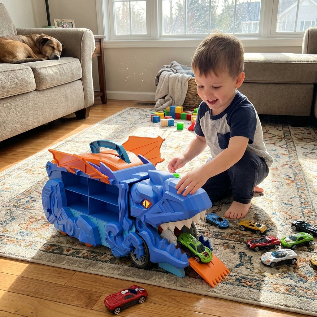 Dinosaur Car Play Truck Set lifestyle