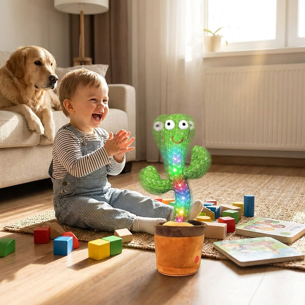Sound-Reacting Dancing Cactus Toy lifestyle