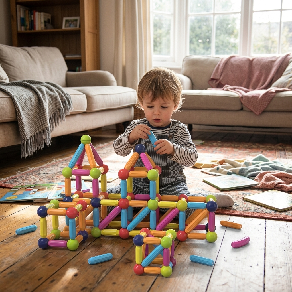Kids Magnetic Building Blocks Set lifestyle