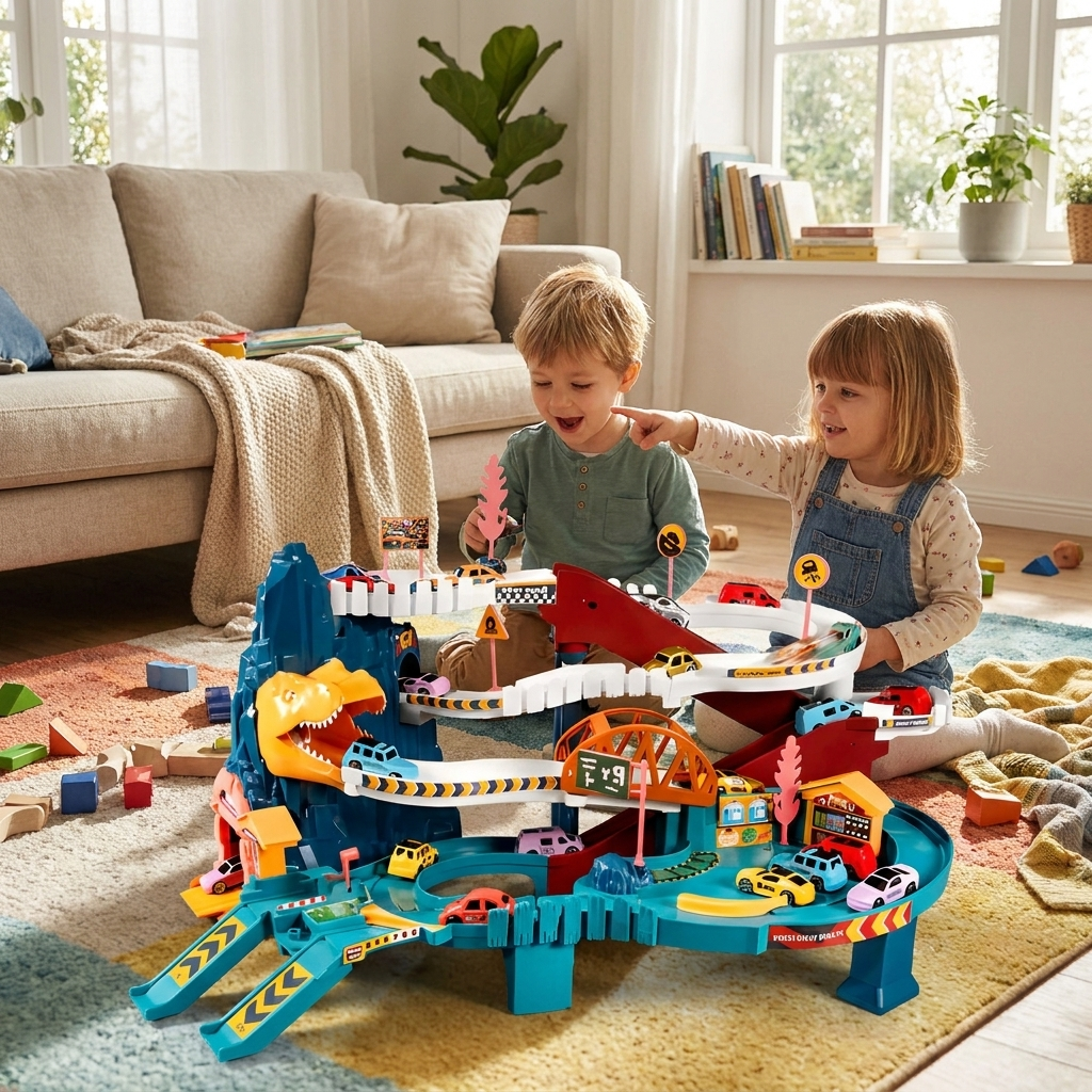 Dinosaur Adventure Race Track Set lifestyle