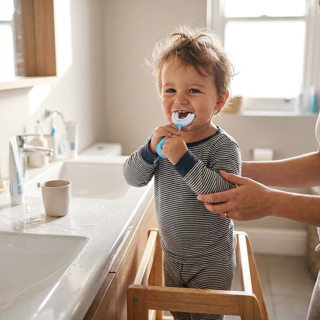 Toddler U-Shape Training Toothbrush lifestyle