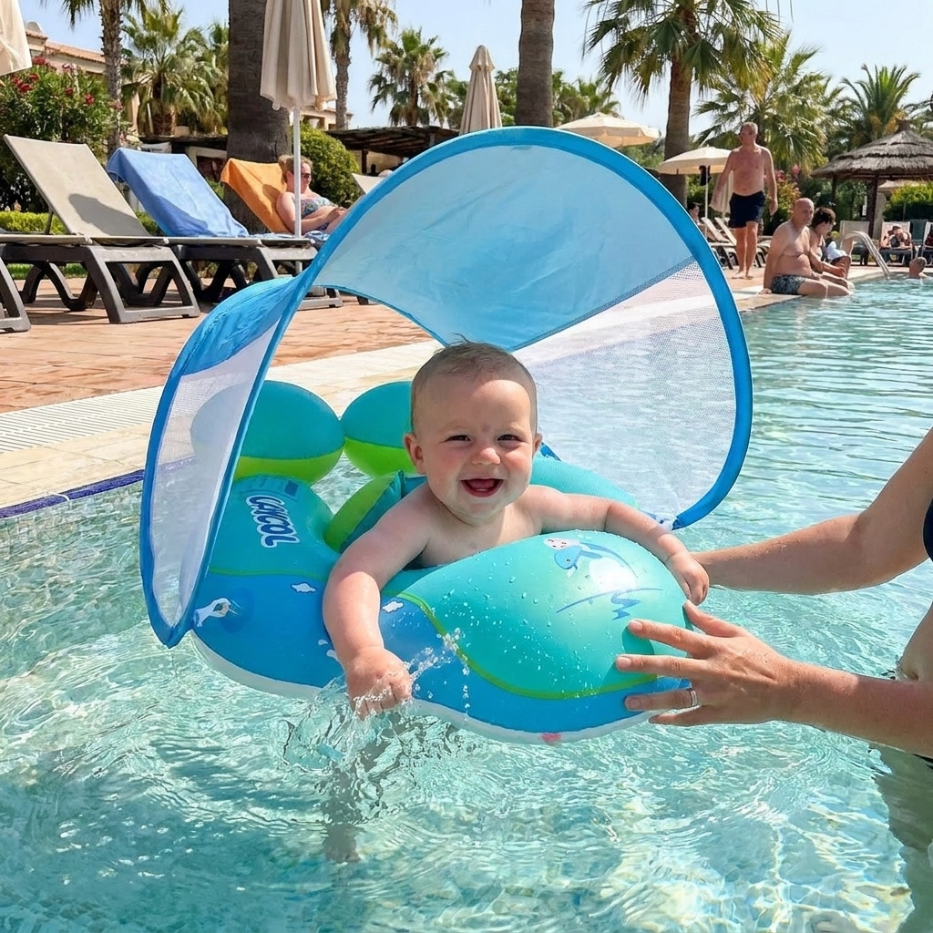 Baby Swim Float with Canopy lifestyle