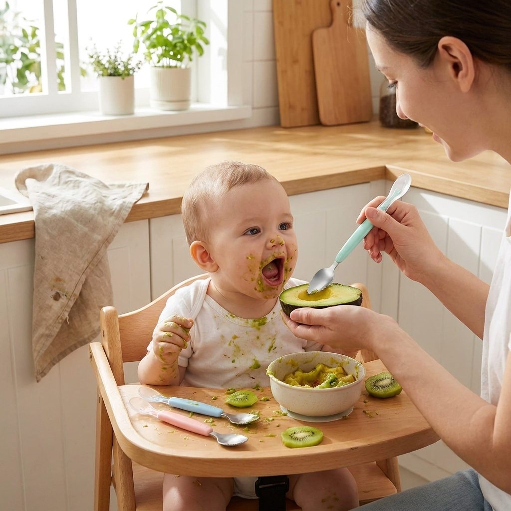 Double-Head Baby Silicone Food Spoon lifestyle