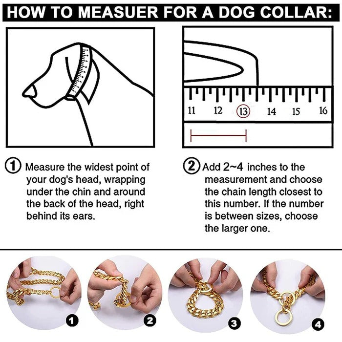 Heavy-Duty Solid Link Dog Collar