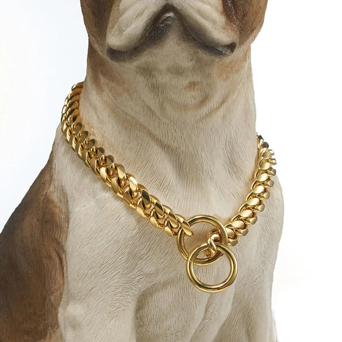 Heavy-Duty Solid Link Dog Collar