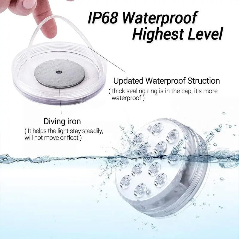 Submersible LED Lights with Remote, 16 Color